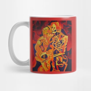 Embracing Death Colorful Geometric Art Mug